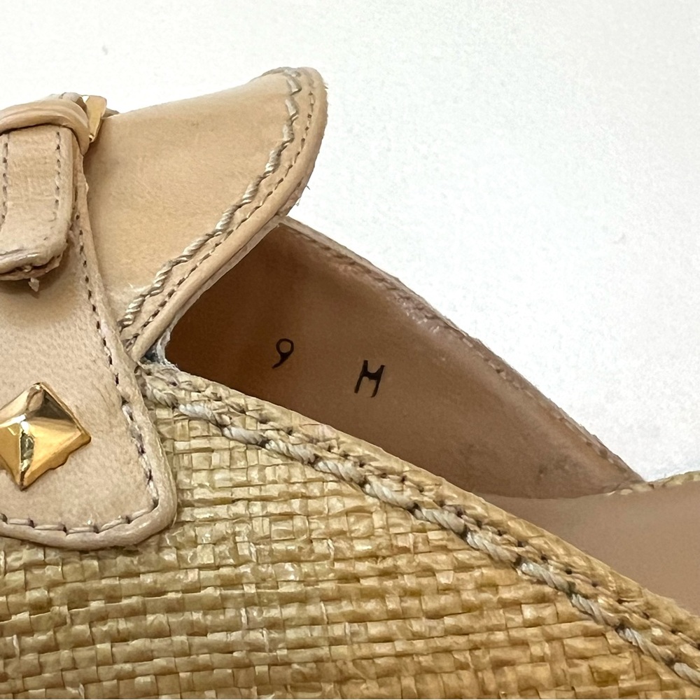 Stuart Weitzman Tan Malt Linen Tweed Heels Elegant Design Limited Wear Size 9M - Picture 6 of 8